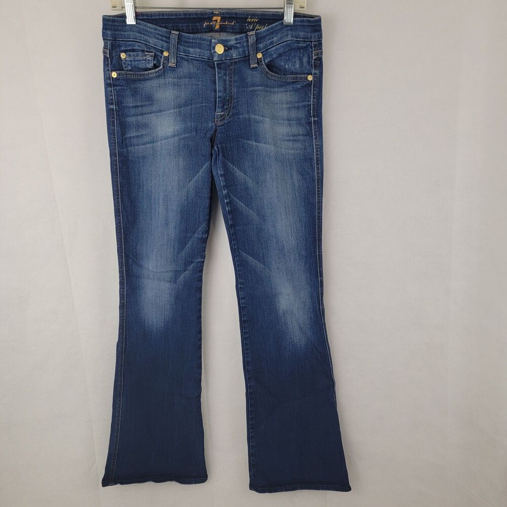 7 FOR ALL MANKIND Womens Jeans Sz 29 The Lexie A Pocket Petite Blue Stretch